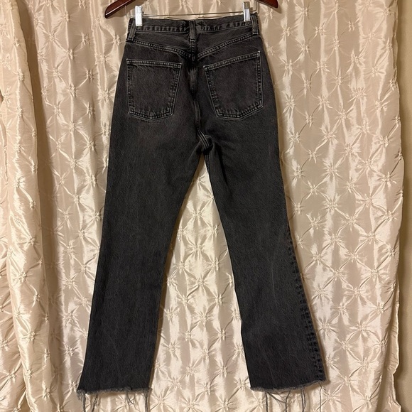 AGOLDE High Rise Vintage Boot Jeans Percolate Dark Grey Distressed Black - Picture 6 of 16